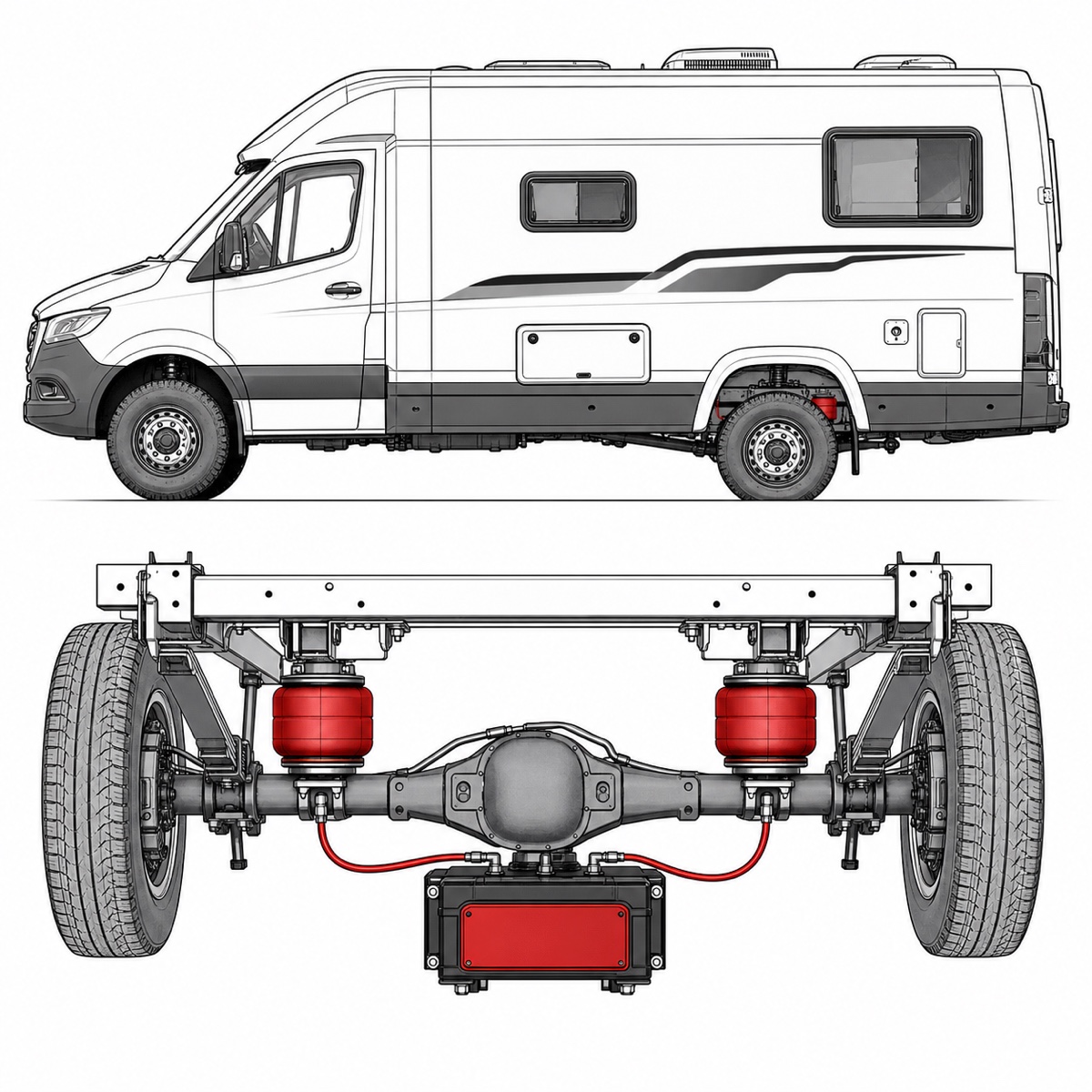 Luftfederung Mercedes Sprinter 4x4