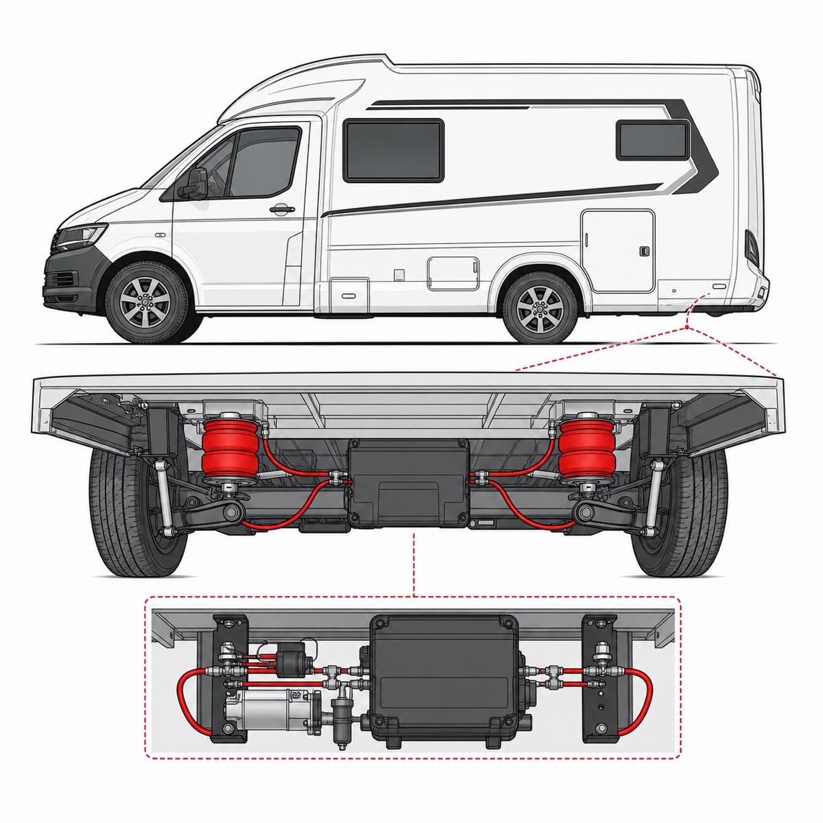 Luftfederung VW t6.1 Knaus Weinsberg
